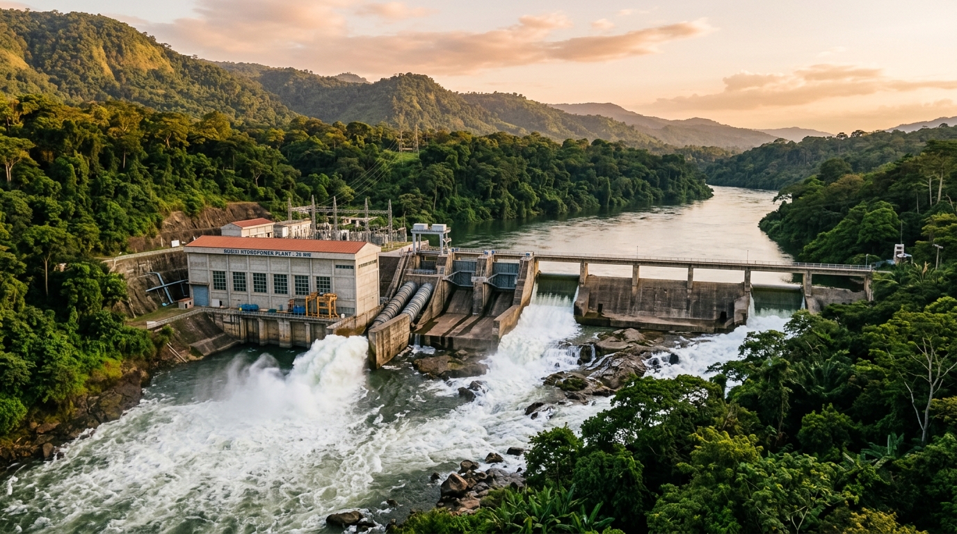 Centrale hydroélectrique 72 MW — barrage & réseau de transport